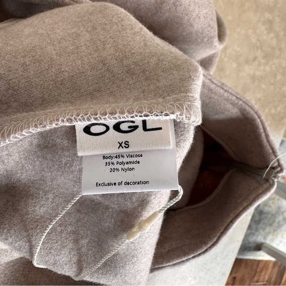 OGL Cashsoft Wool Like Flared Maxi Heather Oatmeal Beige Womens Size XS - Picture 12 of 16